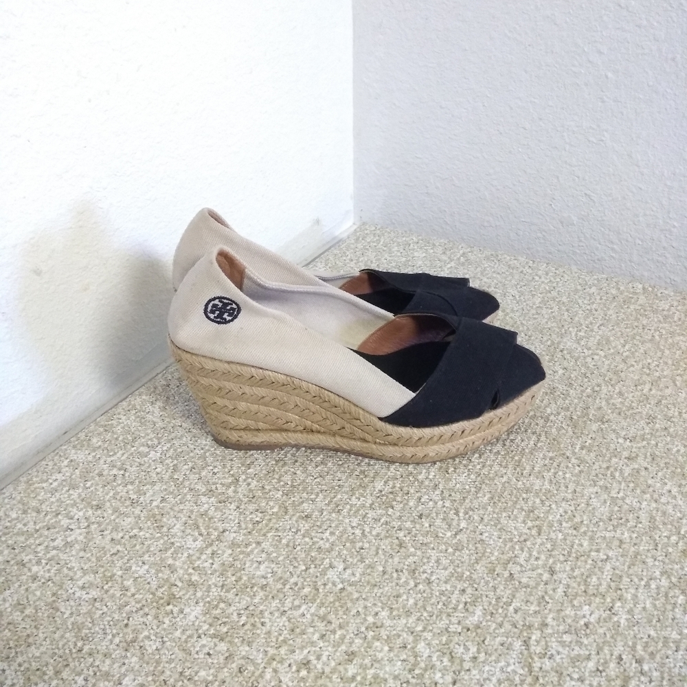 Tory Burch Canvas Wedge Shoes